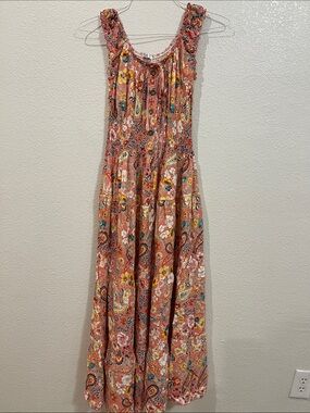 Women's Coral Paisley Maxi Dress